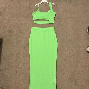 Lime green maxi set